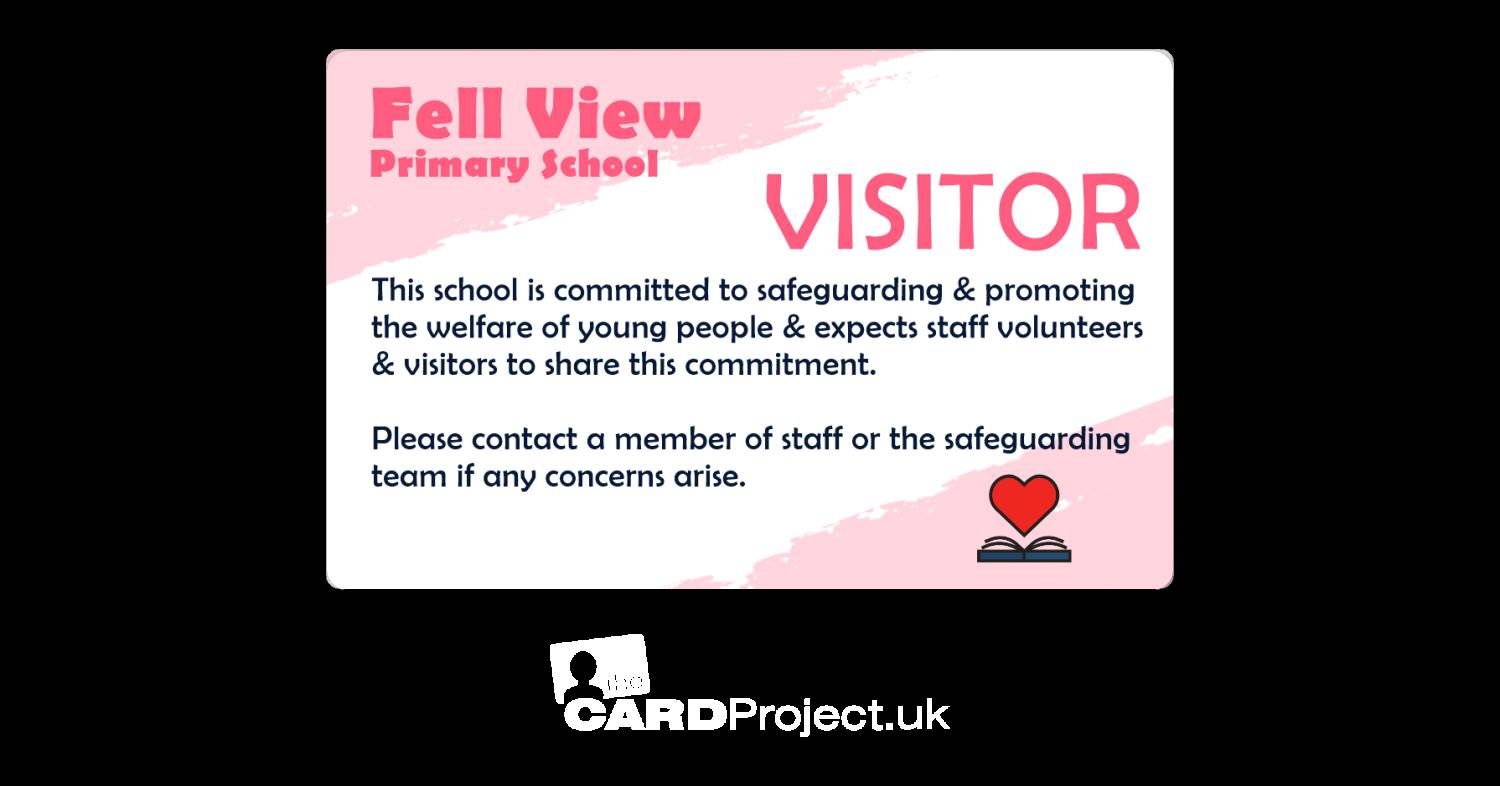 Primary School Pink Watercolour Visitor Card